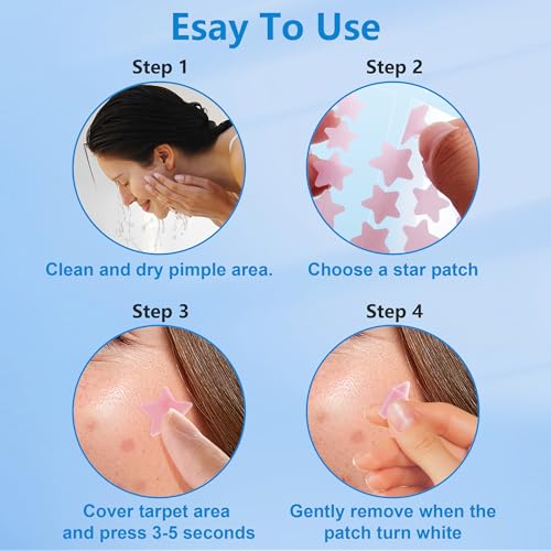 Star Acne Patches 320 Count Hydrocolloid Pimple Patches with Tea Tree Oil