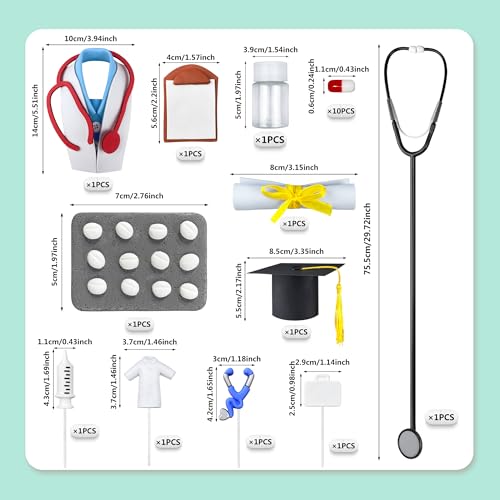 21 PCS Nurse Graduation Cake Toppers - Medical Party Decorations