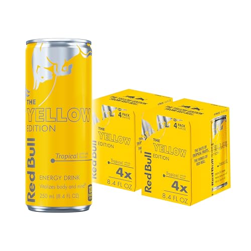 Red Bull Yellow Edition Energy Drink, Tropical, 8.4 Fl Oz (8 Pack)