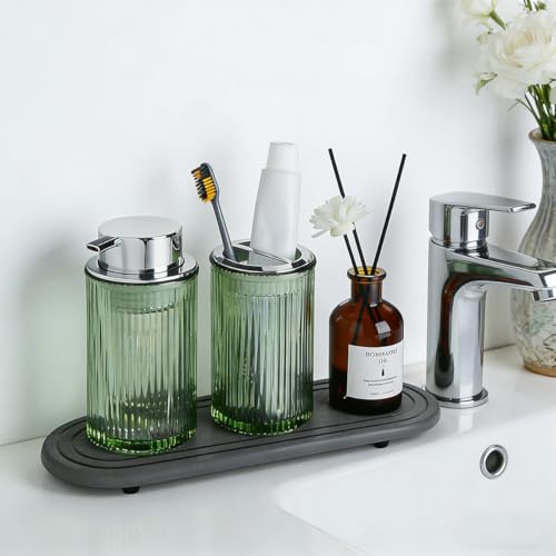 Diatomite Water Absorbing Stone Tray Set - Quick Dry Gray Sink Organizer