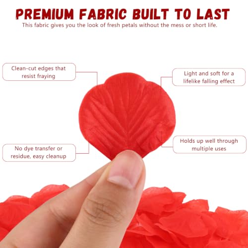 3000 Red Rose Petals - Premium Non-Woven Fabric for Weddings & Decor