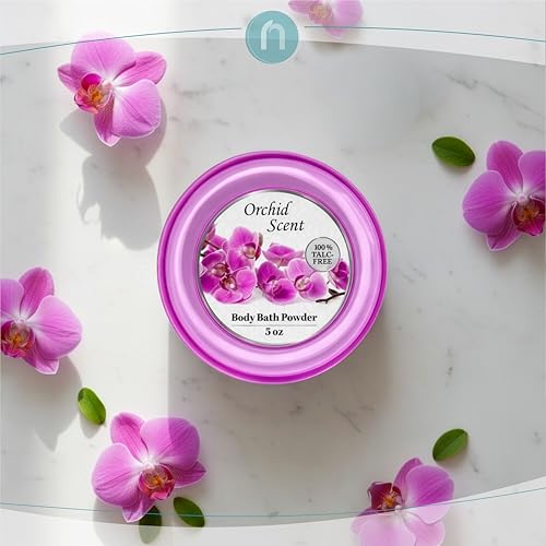 R-NEU Talc-Free Body Powder - Majestic Orchid 5 oz with Plush Puff