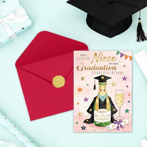Missonemi Graduation Card for Niece - Cute Congrats Grad Card