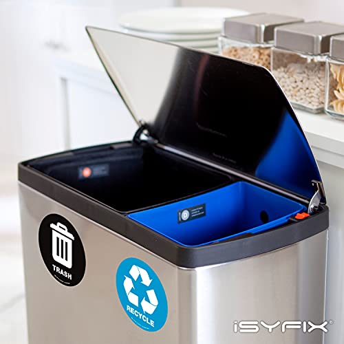 iSYFIX Recycle Stickers Mix-6 Pack for Trash Bins - 5 Inch