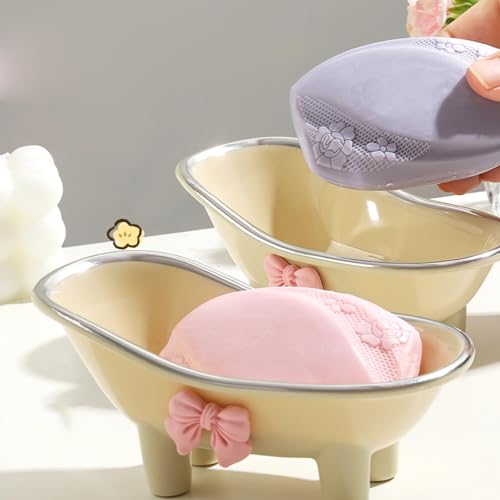 5.5" Mini Bathtub Soap Dish - Self-Draining Holder for Bathroom