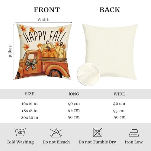 Autumn Pumpkin Gnome Throw Pillow Covers - Set of 4 (18x18)
