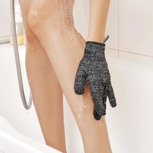 EcoTools Charcoal Exfoliating Bath and Shower Gloves, 1 Pair