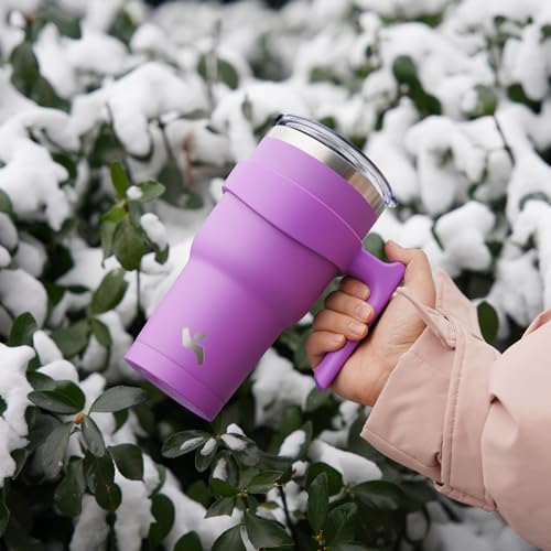 Konokyo Insulated 10 oz Tumbler with Handle & Straw - Lavender