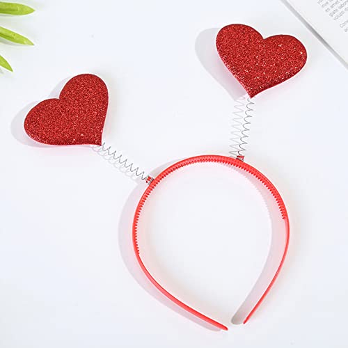WLBON Valentine's Day Heart Headband and Red Heart Sunglasses Set