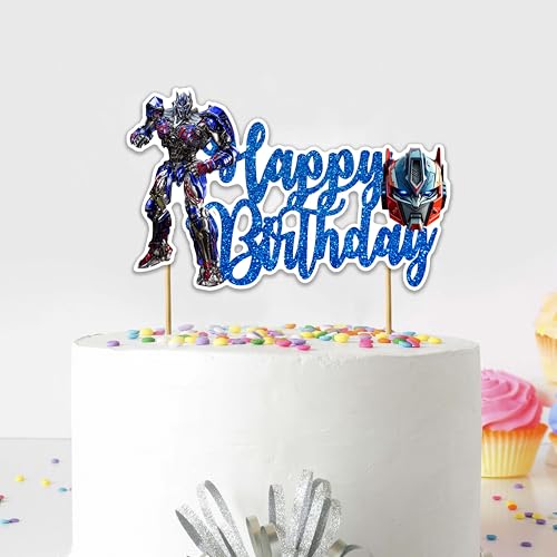 Robot Hero Happy Birthday Cake Topper for Any Celebration