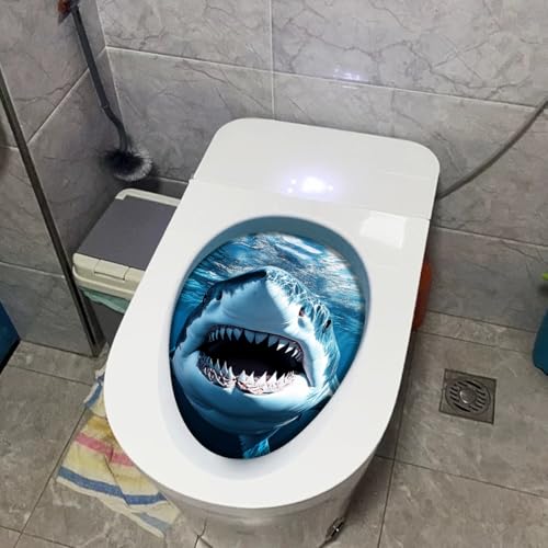 Shark Toilet Decoration Sticker - Waterproof Self-Adhesive Decal