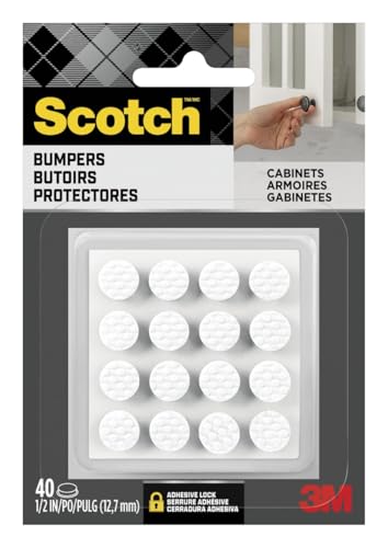 Scotch White Adhesive Bumper Pads - 40 PCS Sound Dampening Dots