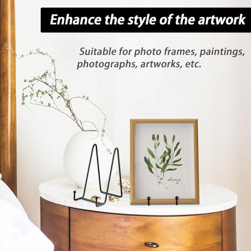 SEUNGCH 5 Pack 10 Inch Metal Plate Display Stands Bracket Holders - Modern Minimalist Design