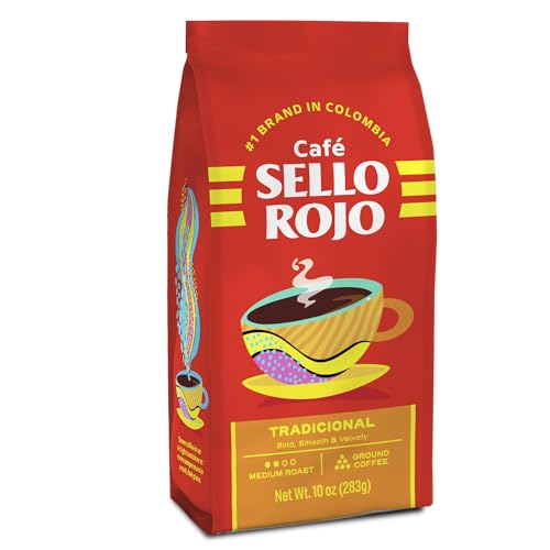 Sello Rojo Medium Roast Ground Coffee, 10 oz - Authentic Colombian Flavor