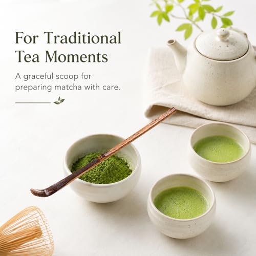JJUNW Bamboo Matcha Spoon Set - 3 Traditional Chashaku Scoops