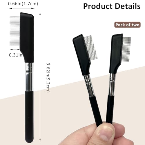 Zoolinn 2 Pcs Metal Eyelash Separator Brush and Grooming Tool