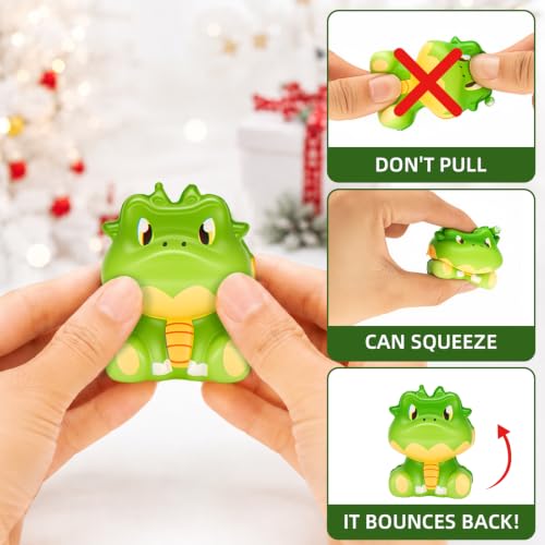 Green Dinosaur Advent Calendar 2026 - 24 Days of Squishy Toy Surprises