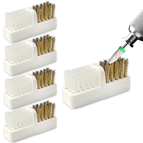 Nail Drill Bit Wire Cleaner Brush Set - 5-Piece Salon Manicure Tool