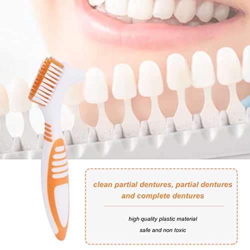 Sonew Dual Head Denture Cleaning Toothbrush for Complete and Partial Dentures