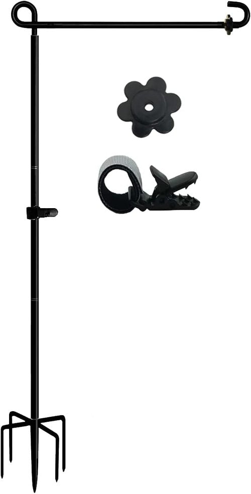 LCCBRO Garden Flag Stand Holder - Weatherproof 5-Prong Base for 12 x 18 Inch Flags | Holds Flags Up to 13" Wide