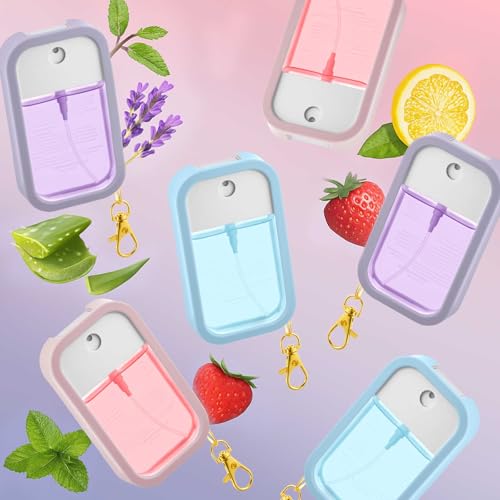 Honeydak 3 Pcs Silicone Hand Sanitizer Spray Cases Pink Blue Purple