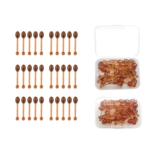 Fazanwey 30 Pcs Plastic Lip Applicator Sticks with Storage Box - Reusable Mini Lip Balm Spoons for Jar Makeup