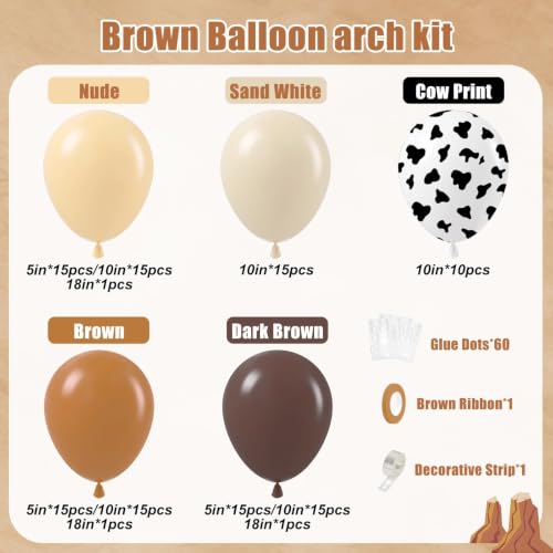 Cowboy Balloon Arch Kit - 31pcs Wild West Party Decorations