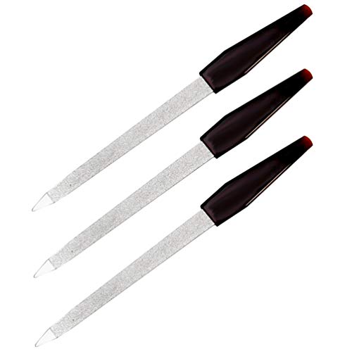 Pinkees Stainless Steel Sapphire Nail File 5 Inch 3 Pack