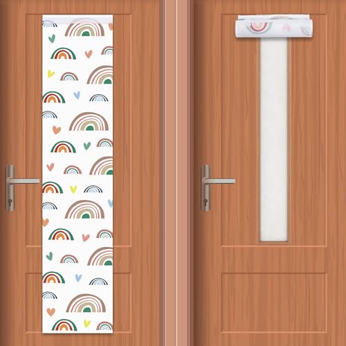 Boho Rainbow Classroom Curtains - 2 Pack Blackout Door Panels 40x8.7 inches