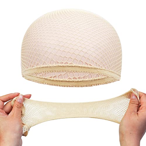 YTBYT Mesh Wig Caps 4-Pack Beige Stretchable Nylon Stocking Hair Nets