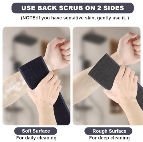 Exfoliating Back Scrubber for Shower, 37 Inch Body Washer with Handles