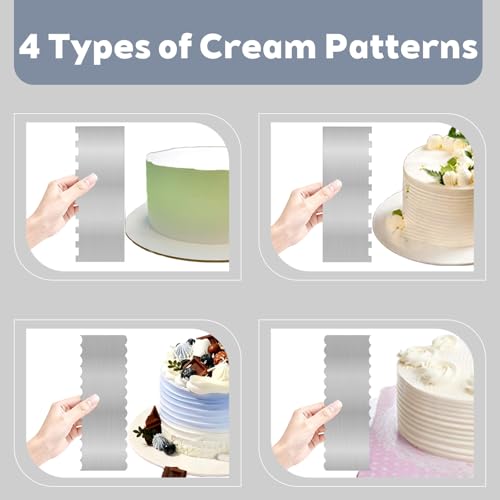 Fuazuzu 2-Piece Stainless Steel Cake Scraper Set for Decorating