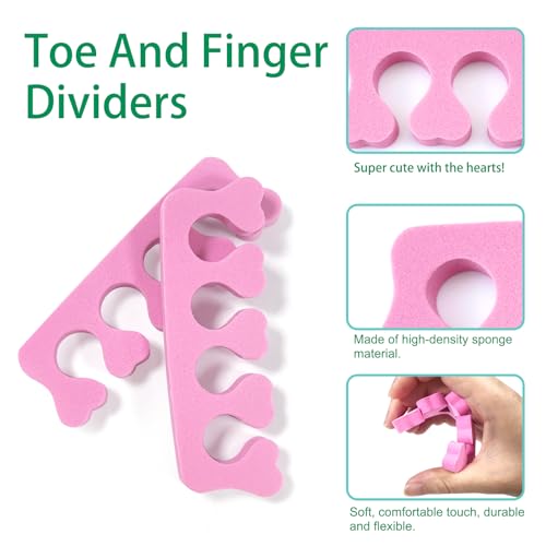 Quacc Soft Sponge Toe Separators 12-Pack for Pedicure and Nail Art