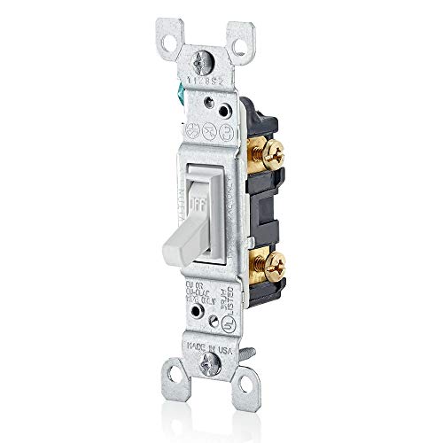 Leviton 15 Amp Single-Pole Quiet Toggle Switch, 10-Pack, White