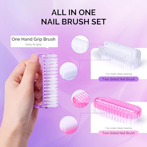 MelodySusie 3-Pack Nail Brush Set for Cleaning Fingernails and Toenails