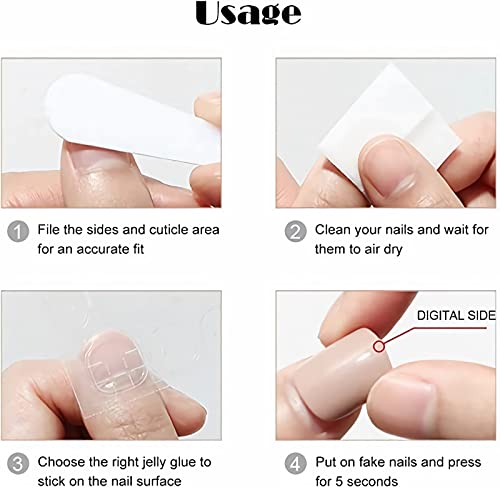 Medium Square Gradient French Press on Nails Glossy False Nails 24PCS