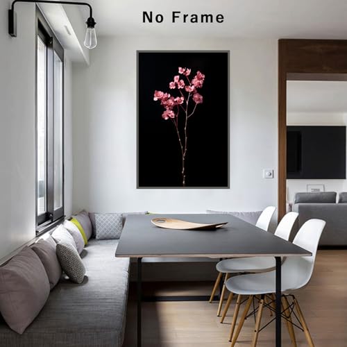 Gothic Floral Wall Art - Dark Academia Canvas Poster 16x24in
