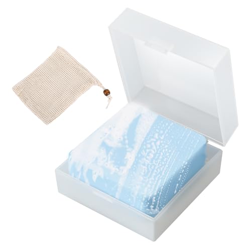 Portable Travel Soap Case with Draining Pad - Leak-Proof Square Soap Holder