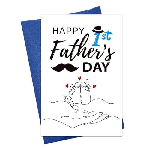 Happy 1st Father's Day Card - Heartwarming Gift for New Dads
