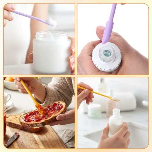 2-Piece Mini Silicone Spatula Set for Makeup & Kitchen Use