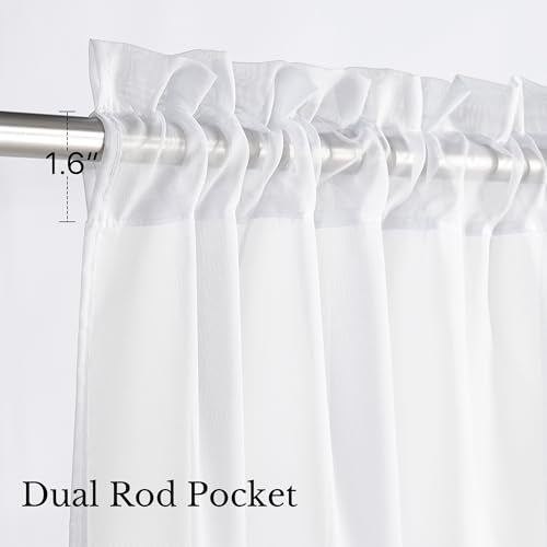 NICETOWN Ivory Sheer Curtains, 42" x 96" - 2 Panels