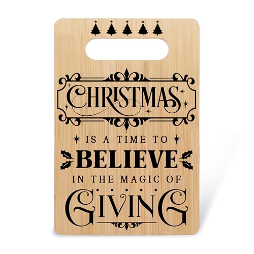 Christmas Cutting Board - Holiday Charcuterie Bamboo Serving Platter - Christmas Is A Time To Believe