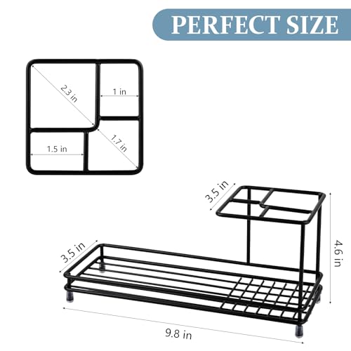 Carbon Steel Toothbrush Holder & Toothpaste Organizer - 4 Slots, Easy to Clean