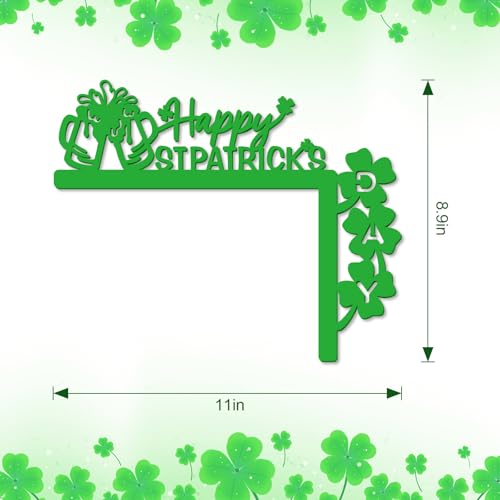 St. Patrick's Day Wooden Shamrock Door Corner Decor - 11x8.9in