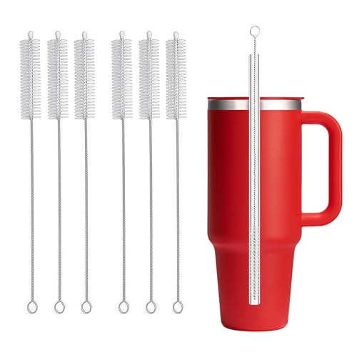 12-Inch Straw Cleaner Brush Set - 6 Pack for All Bottle Types