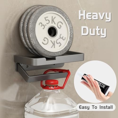 LERAO Adhesive Toilet Paper Holder with Phone Shelf - Matte Black Aluminum
