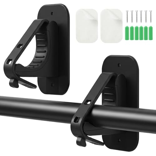 Watris Veiyi No Drill Curtain Rod Brackets - Adhesive Wall Mount Holder