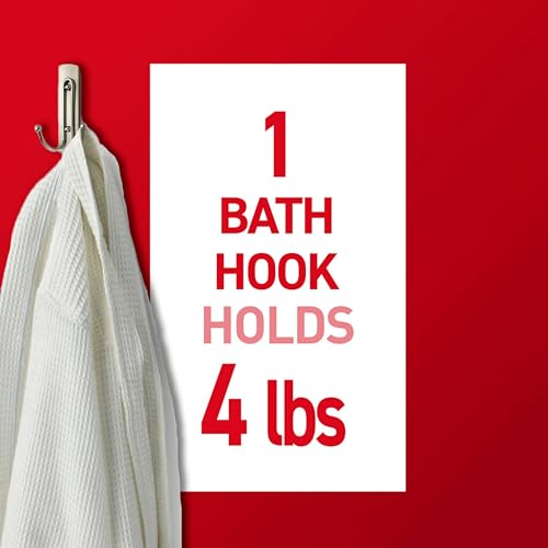Command Large Satin Nickel Bath Hook | Damage-Free Hanging