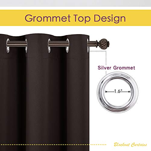 NICETOWN Thermal Insulated Blackout Curtain Panels - Toffee Brown, 42x40 inches, 2 Pack