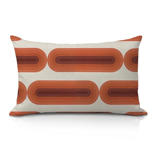 Boho Orange Brown 12x20 Decorative Pillow Cover for Sofa